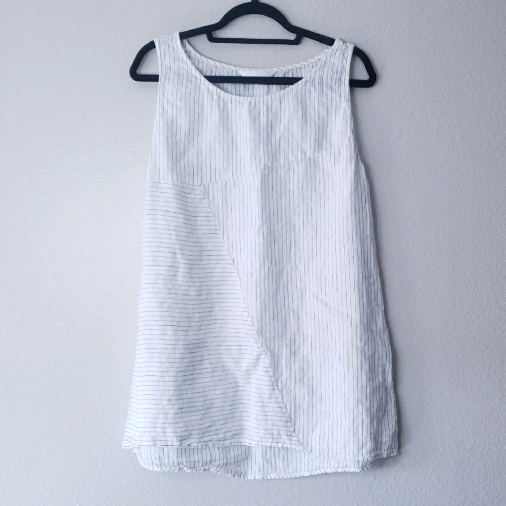 Luna Luz Striped Linen Tank Top Size L